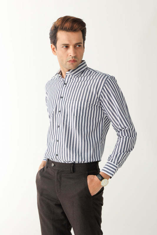 Grey Stripe Classic Shirt