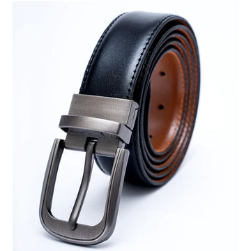 Premium leather double sided belt (black & brown)