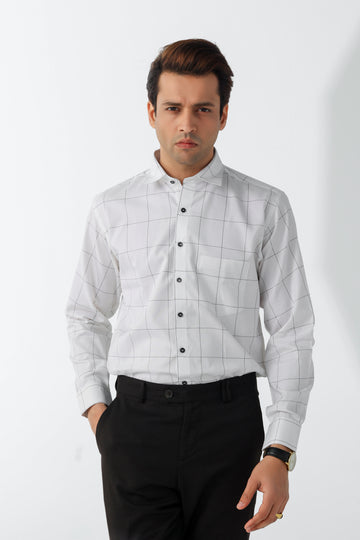 Black & White Grid Formal Shirt