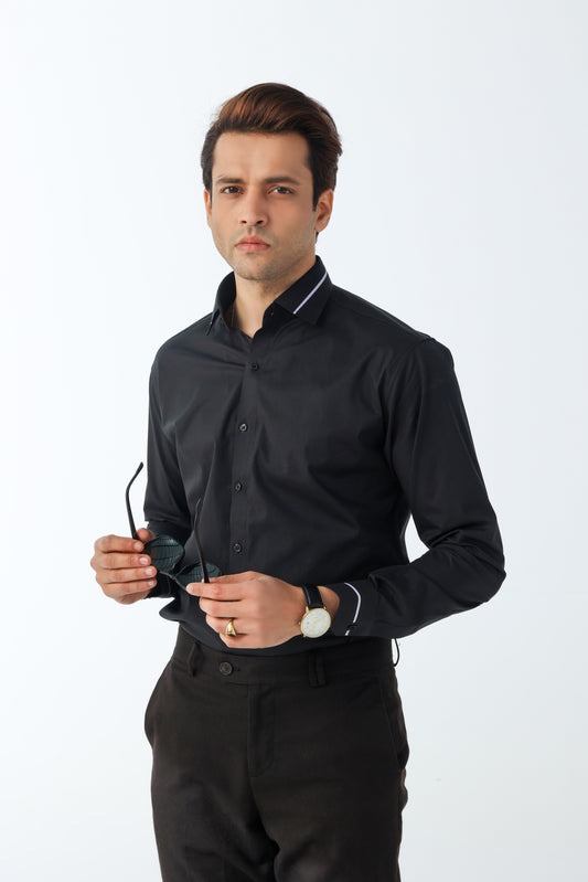 Bespoke Sleek Black Formal Shirt