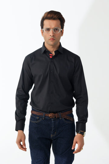 Men's Black Shirt With Red Diagonal