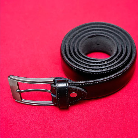 Leather Belt Plain Black