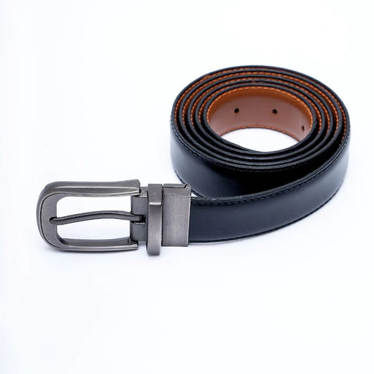 Premium leather double sided belt (black & brown)