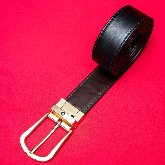Wrinkle Free Dark Brown & Black Reversible Leather Belts